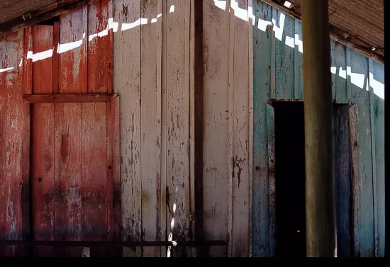 Painted board and batten wall