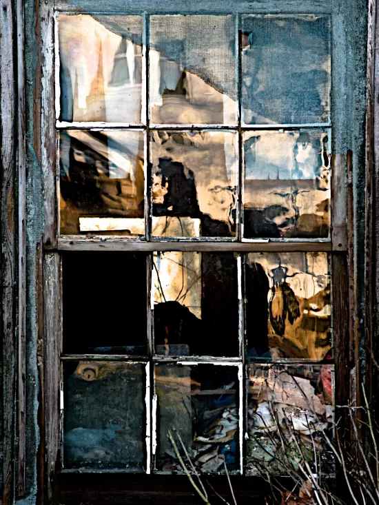 Reflections in old glass