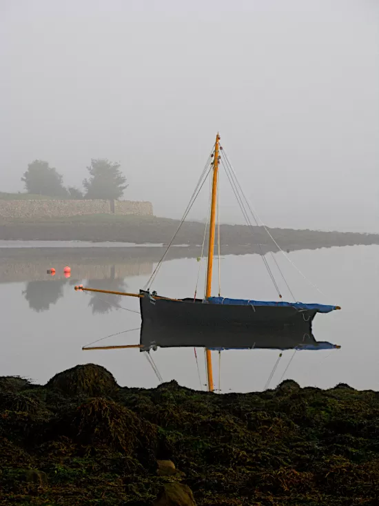 Boat in mist