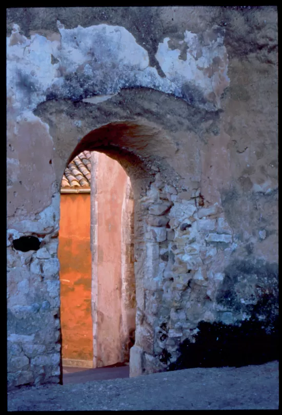 Light through an arched doorway